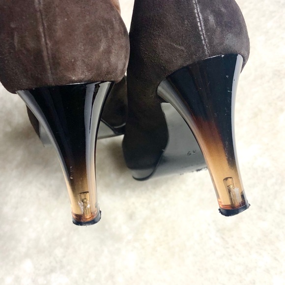 *Sonia Rykiel | Vintage Peep Toe Suede Lucite Heels - Picture 8 of 8